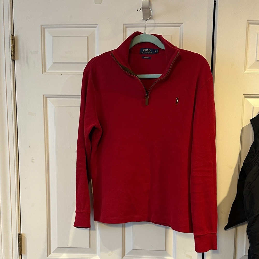 Polo by Ralph Lauren Men's Zip-Up Red Sweater